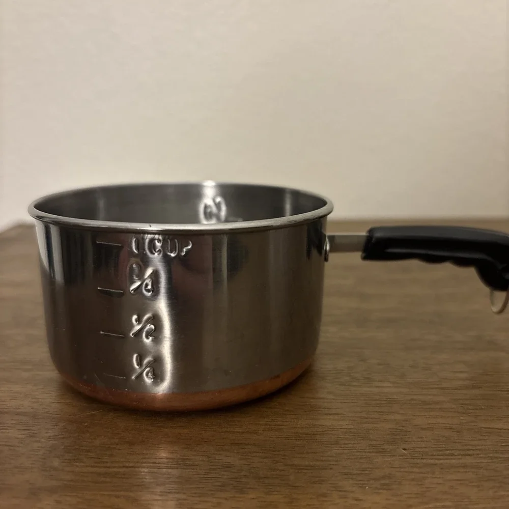 Vintage Revere Ware 1 Cup Measuring Mini Pan Copper Bottom Melting Sauce Pot